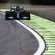 Lewis Hamilton in his F1 car during practice at the Brazilian Grand Prix